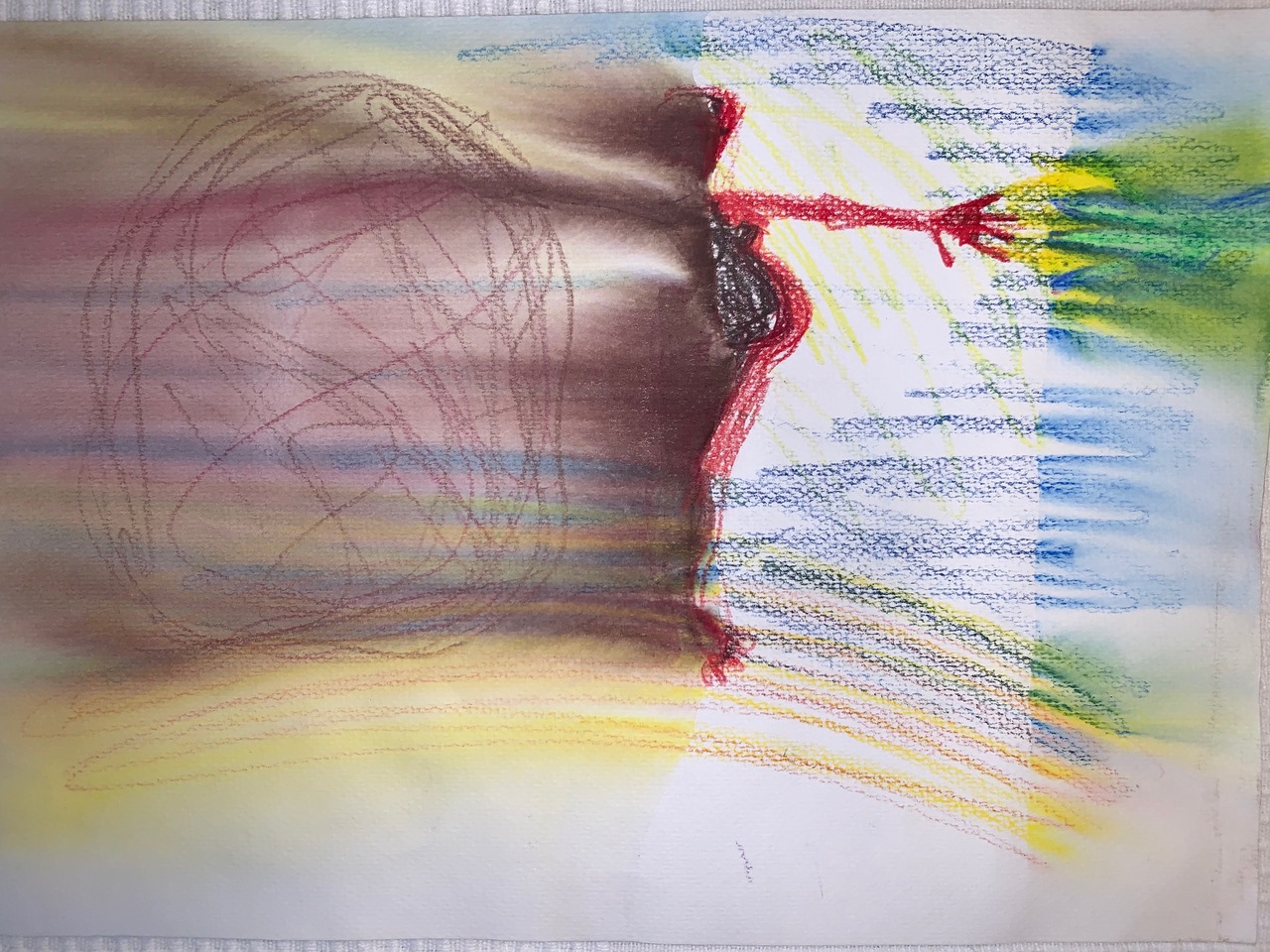 Selbstgemaltes Bild von Patient in der Psychotherapie