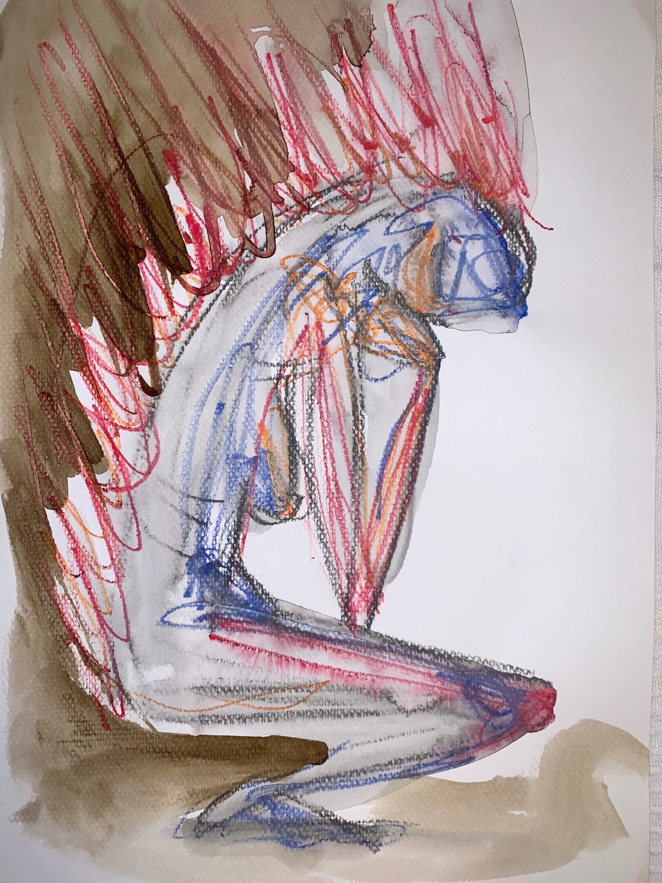 Selbstgemaltes Bild von Patient in der Psychotherapie
