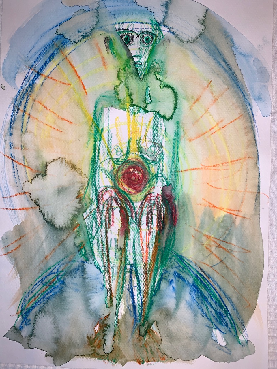 Selbstgemaltes Bild von Patient in der Psychotherapie