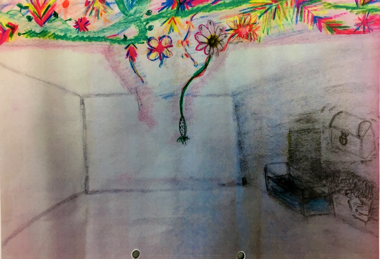 Selbstgemaltes Bild von Patient in der Psychotherapie